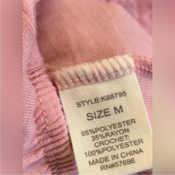 Women’s Pink / Mauve / Blush / Rose Peasant Off The Shoulder Top - Size Medium - Picture 14 of 15